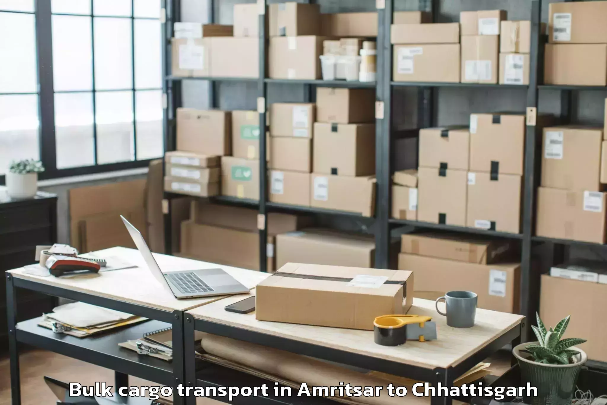 Get Amritsar to Khairagarh Bulk Cargo Transport